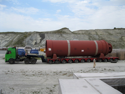 SWTrans - перевозка тяжеловесных грузов. Перевозка колонны мельницы по 98 тонн.